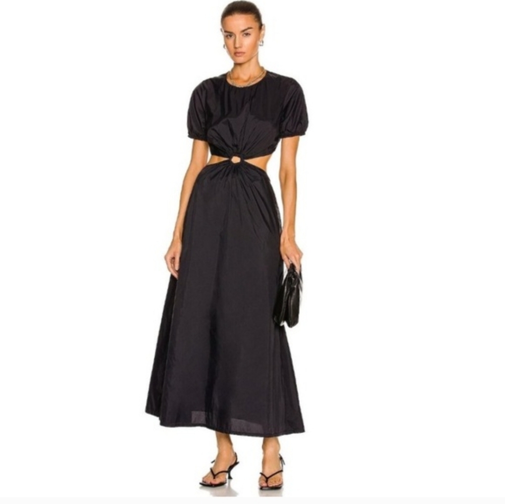STAUD CALYPSO MAXI DRESS BLACK L